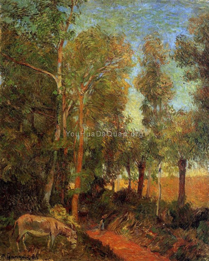 Donkey by the Lane - 保罗·高更